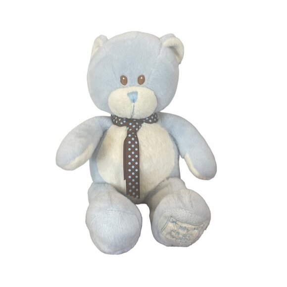 Toys R Us Blue My First Teddy Bear Bow Soft 2010 Lovey Plush Toy Stuffed Animal - Picture 1 of 9